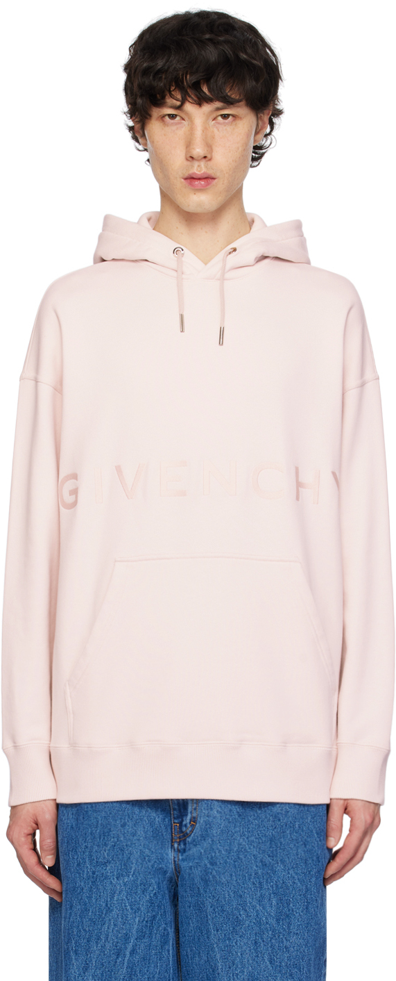 Pink Embroidered Hoodie