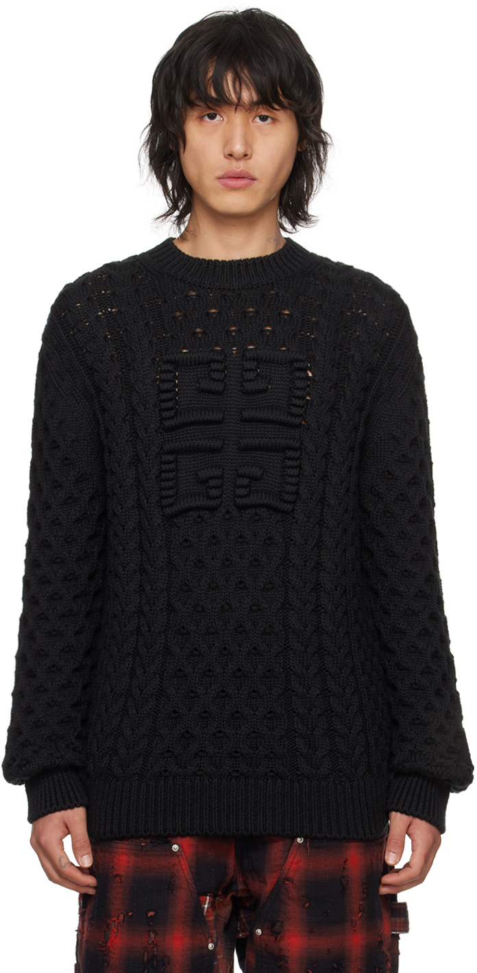 Givenchy Black 4g Sweater In 001-black