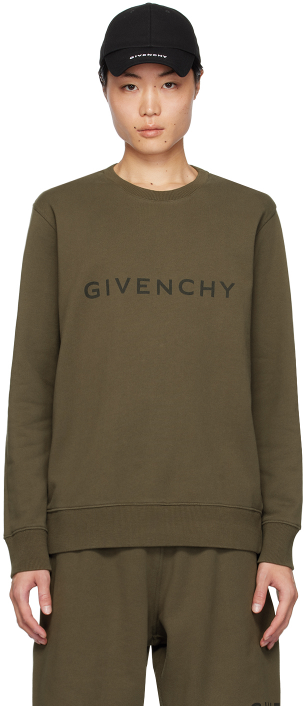 Shop Givenchy Khaki Slim Fit Sweatshirt In 305-khaki