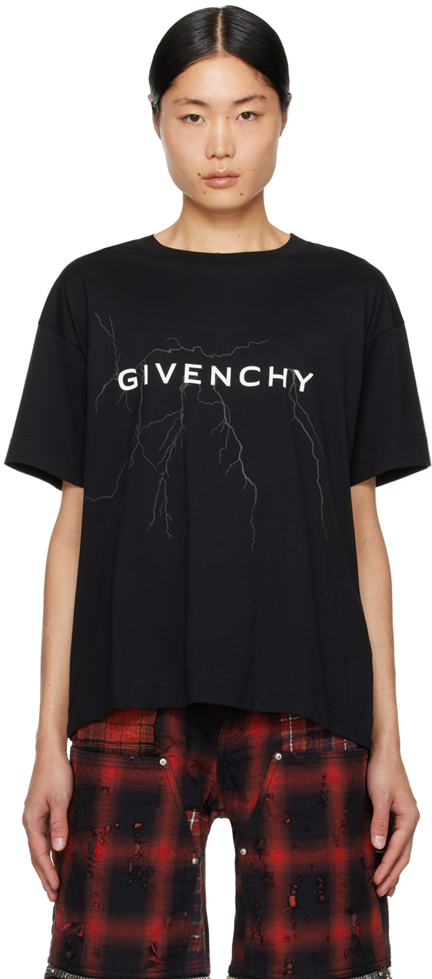 Shop Givenchy Black Boxy T-shirt In 001-black