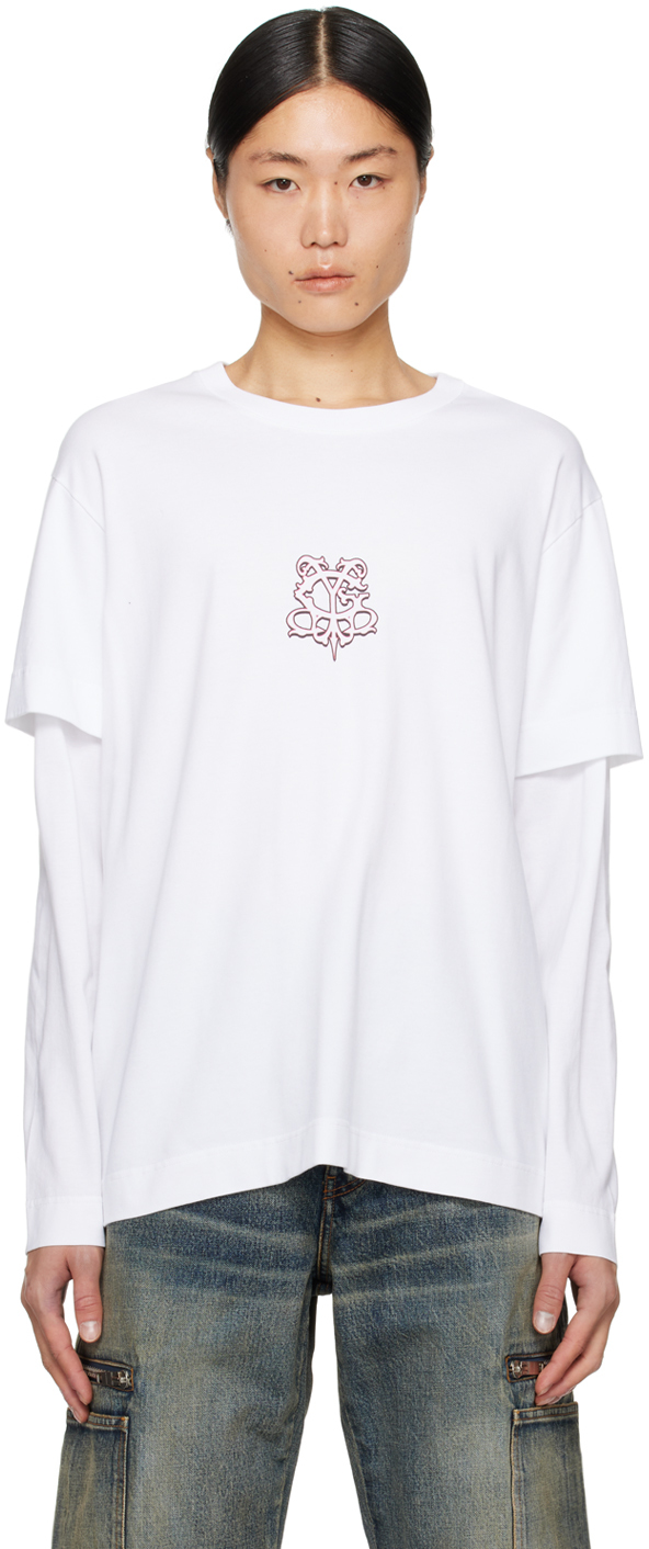 White Layered Long Sleeve T-Shirt