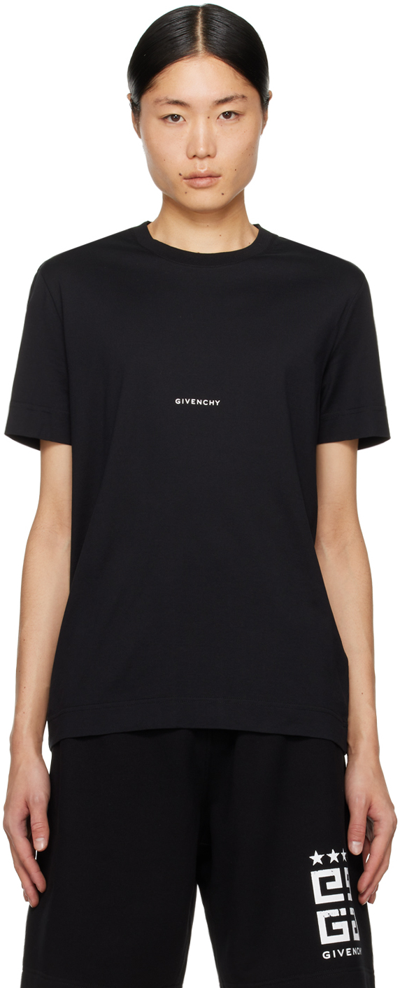 Givenchy Black Printed T-shirt In 001-black