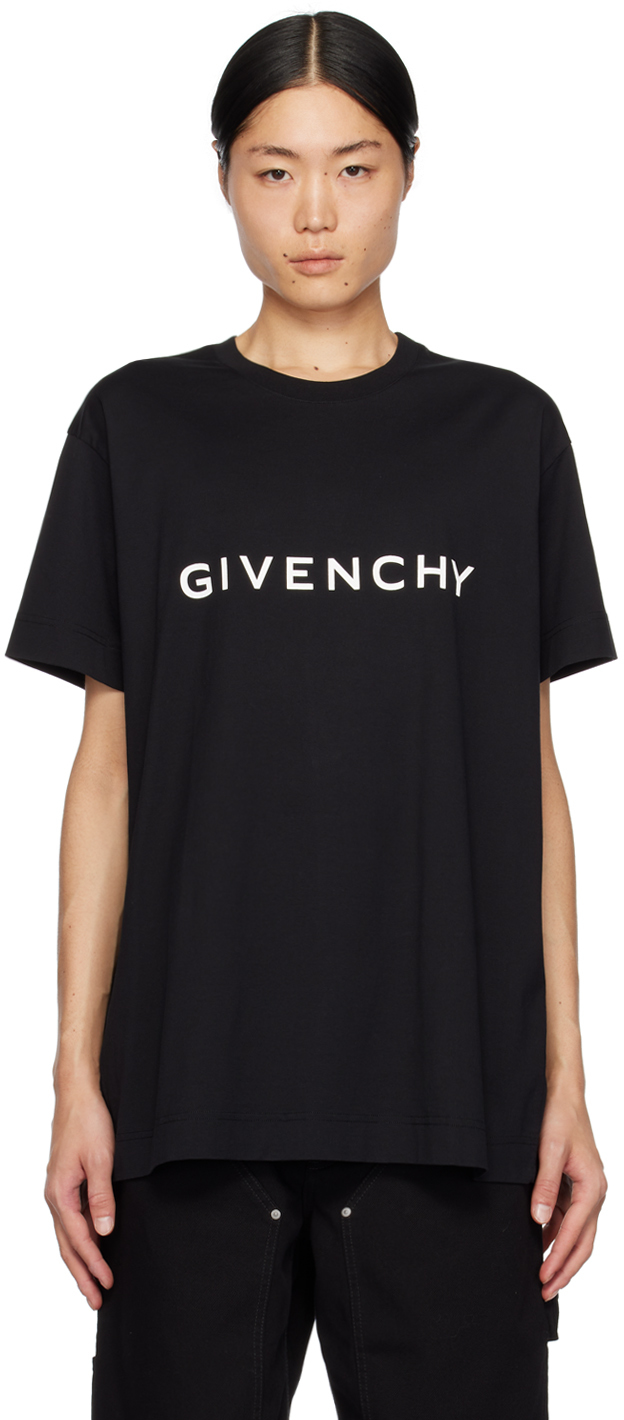 Givenchy Black Archetype T-shirt In 001-black