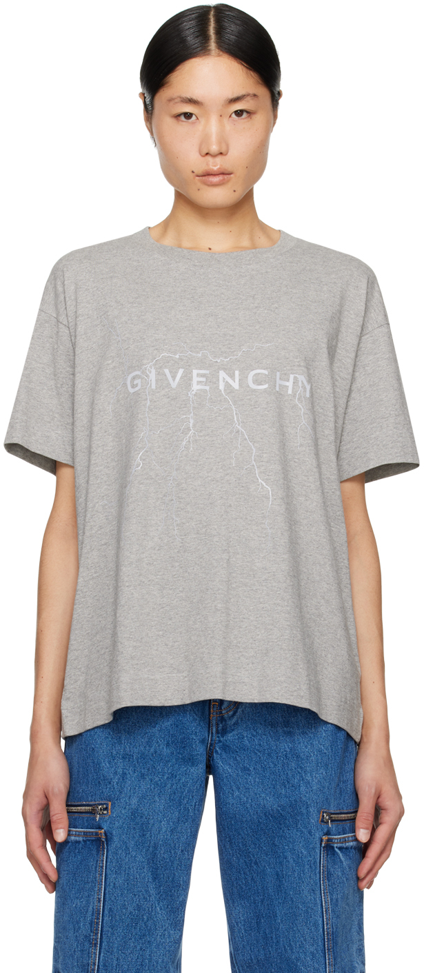 Givenchy Gray Boxy T-shirt In 055-light Grey