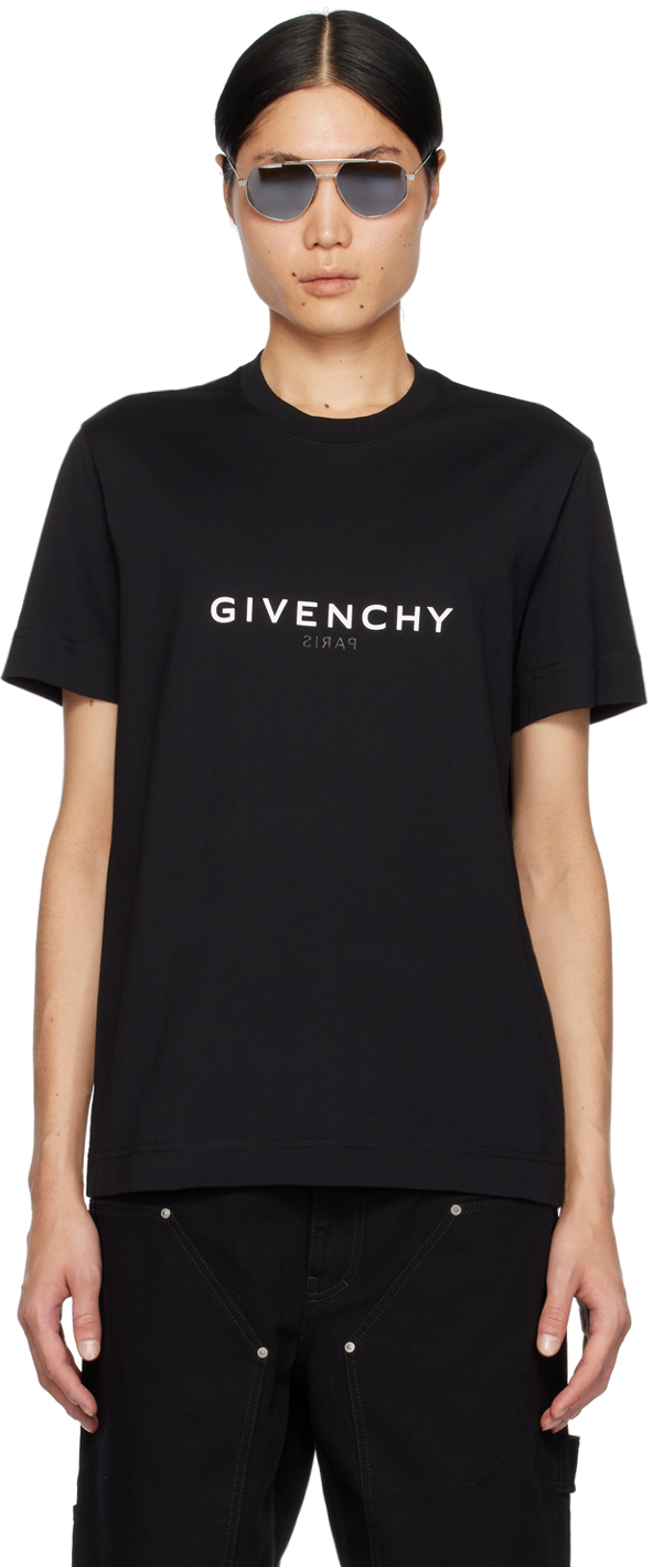 【送料&関税込】Givenchy Black Paris Reverse T-shirt Black Reverse T-Shirt by Givenchy on Sale