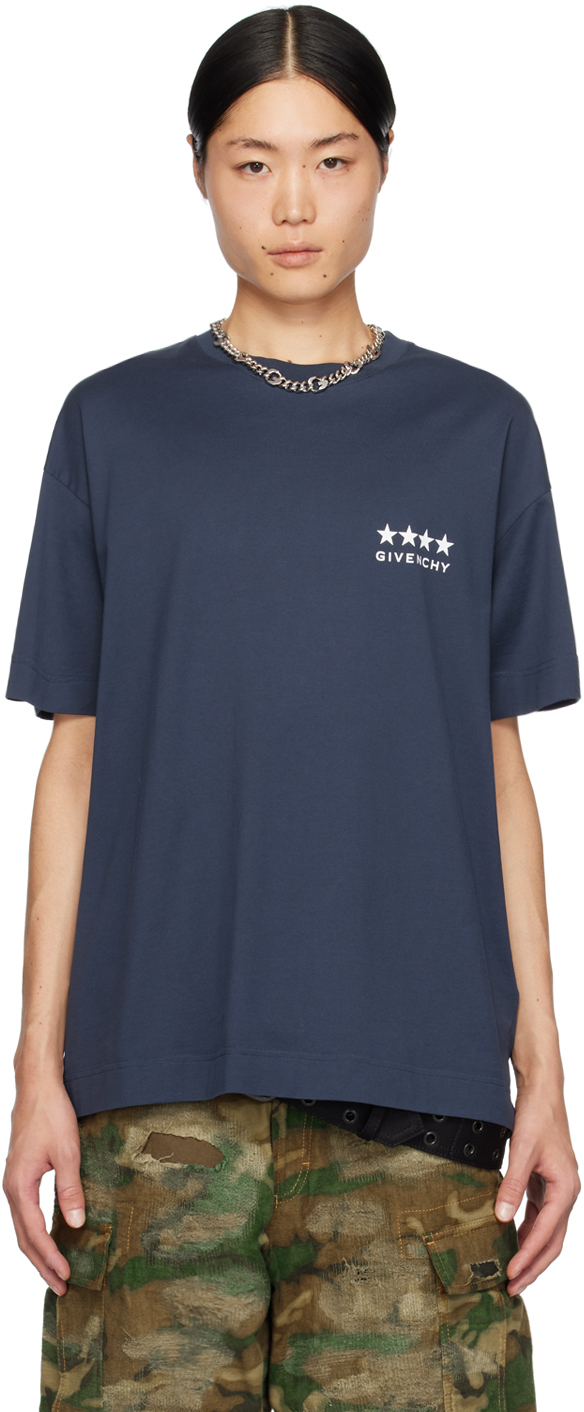 Givenchy Classic Fit Bonded T-Shirt Ocean Blue Men's - US