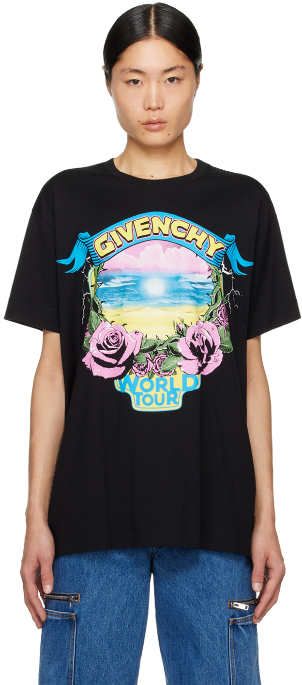 Givenchy Black Bonded T-shirt In 001-black