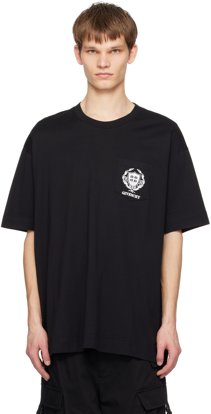Shop Givenchy Black Crest T-shirt In 001-black