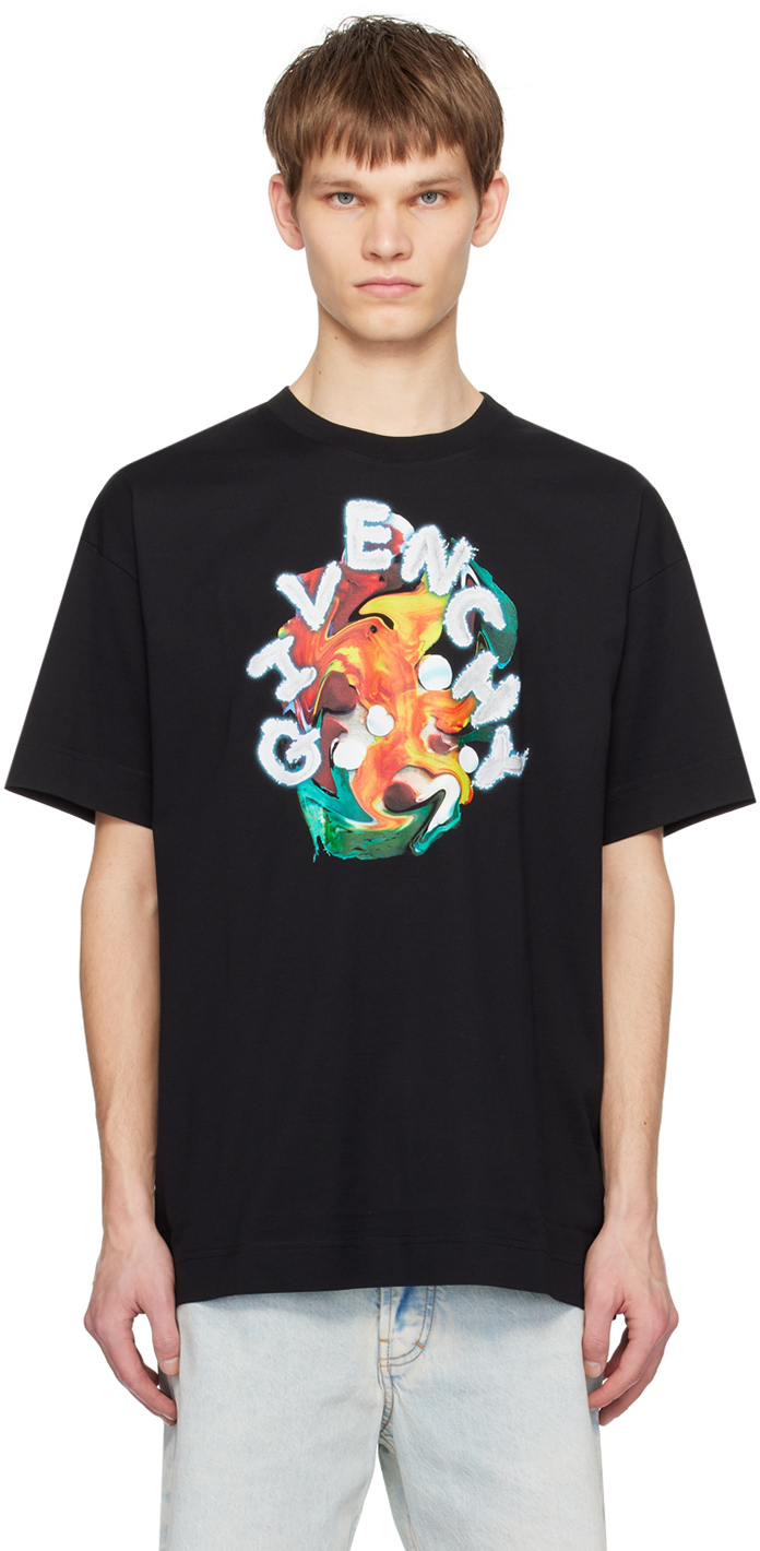 Shop Givenchy Black Psychedelic T-shirt In 001-black