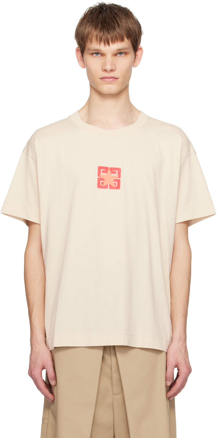 Beige 4G Stars T-Shirt