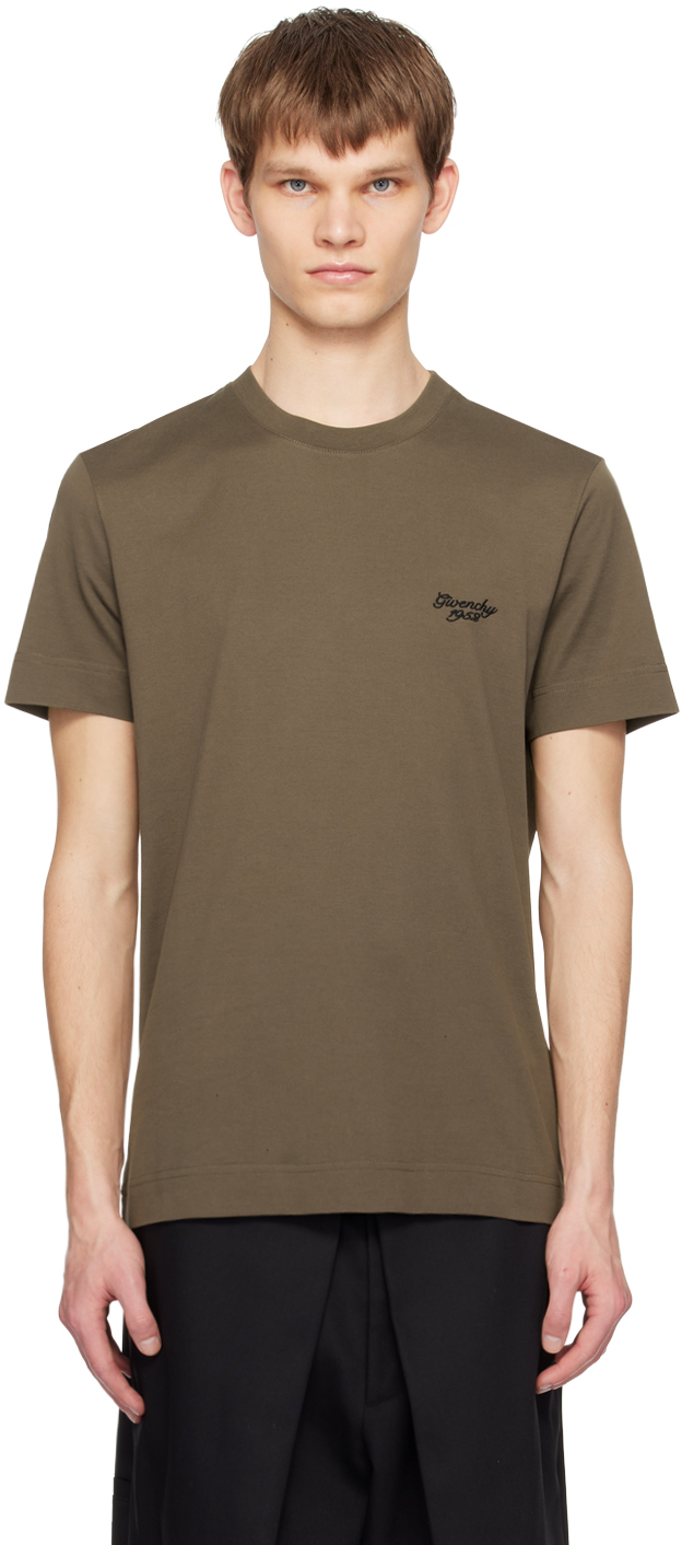 Shop Givenchy Khaki Slim-fit T-shirt In 305-khaki