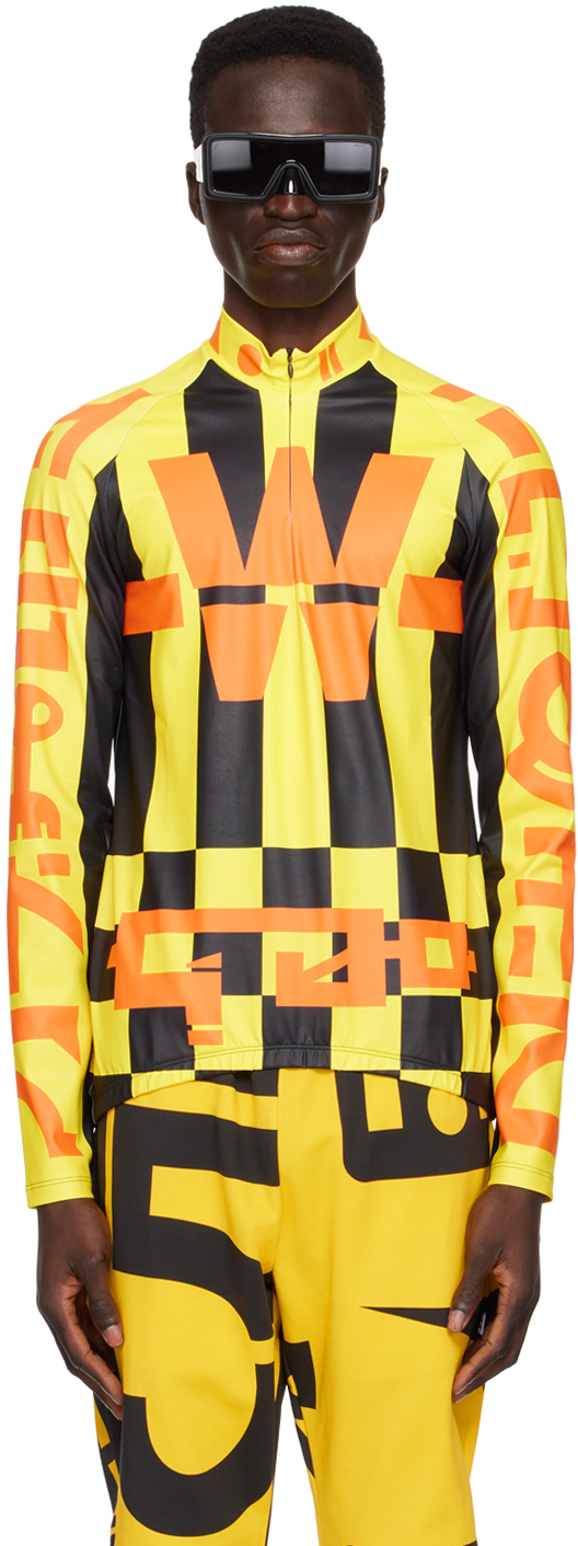 Yellow Cosmic Dancer Bike Long Sleeve T-Shirt by Walter Van Beirendonck ...