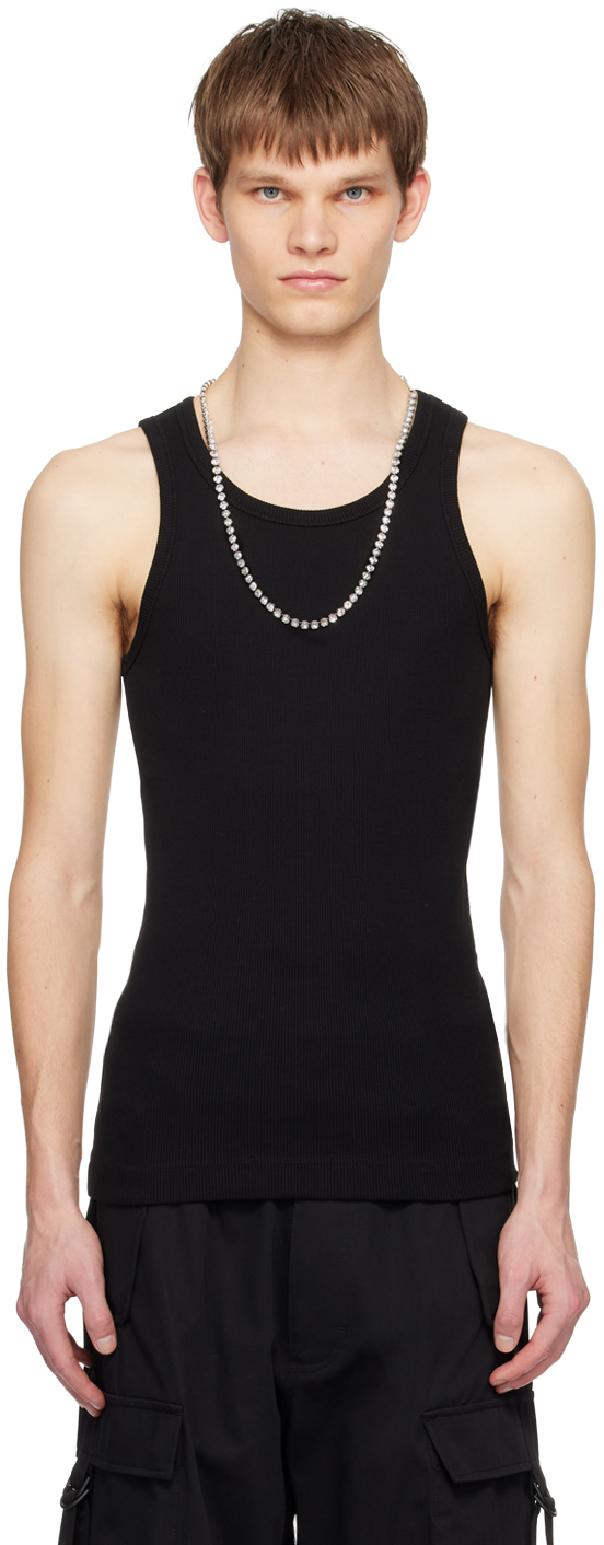 Givenchy Black Extra Slim Fit Tank Top In 001-black