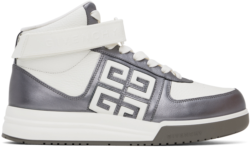 White & Silver G4 High Top Sneakers