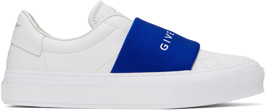Shop Givenchy White City Sport Sneakers In 114-white/blue