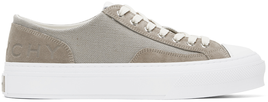 Shop Givenchy Taupe City Sneakers In 030-medium Grey
