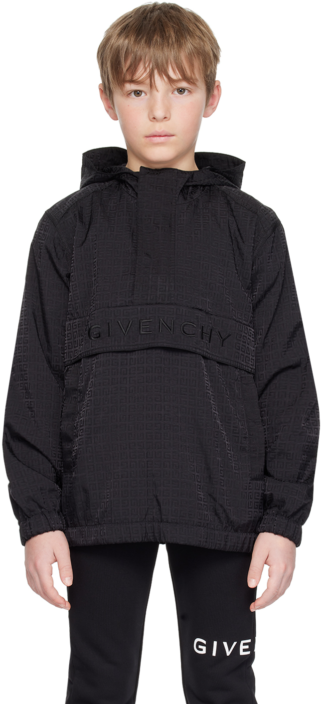 Shop Givenchy Kids Black Printed Jacket In 09b - Black