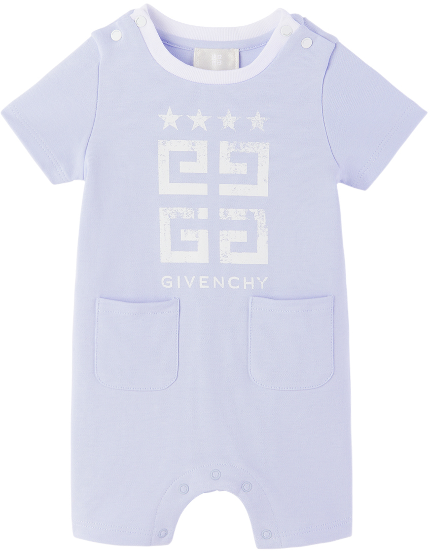 Shop Givenchy Baby Blue Printed Bodysuit In 771 Pale Blue
