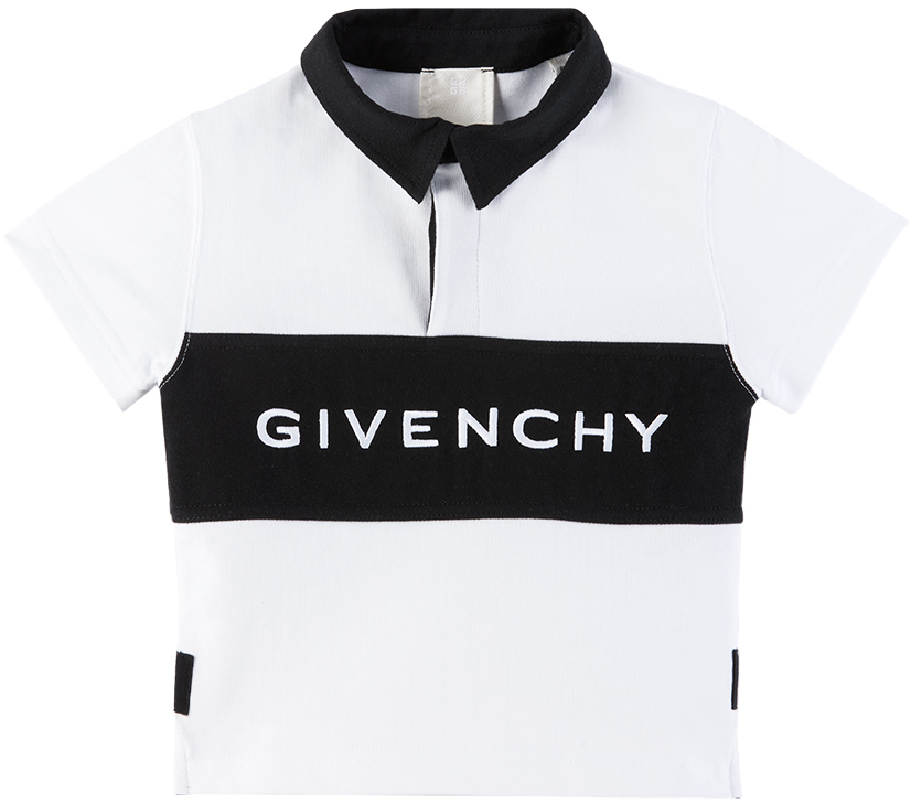 Shop Givenchy Baby White Embroidered Polo In 10p White