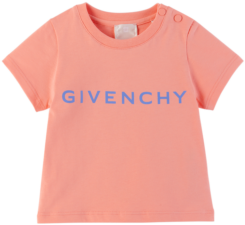 Shop Givenchy Baby Pink Printed T-shirt In 436 Apricot