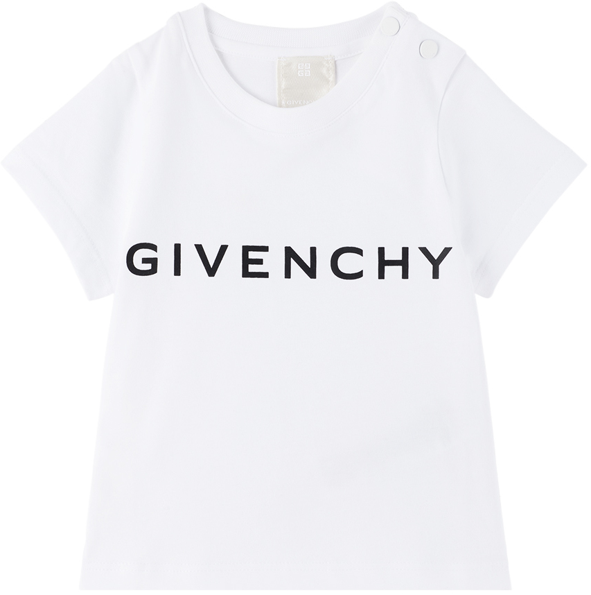 Shop Givenchy Baby White Printed T-shirt In 10p White