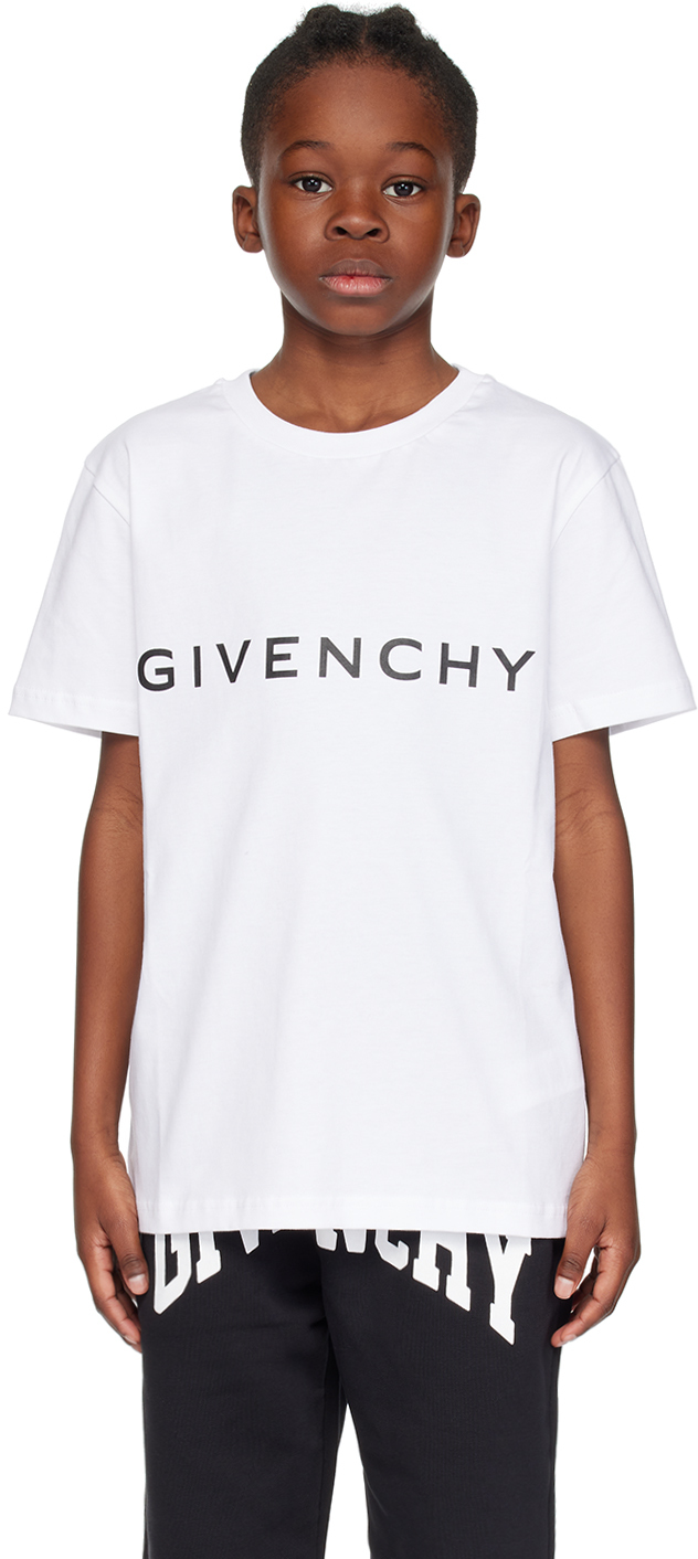 Shop Givenchy Kids White Printed T-shirt In 10p White