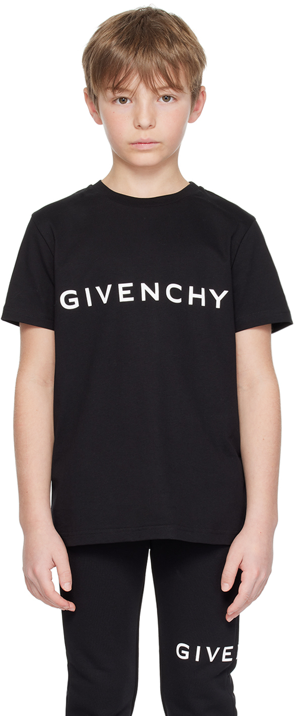 Shop Givenchy Kids Black Printed T-shirt In 09b Black