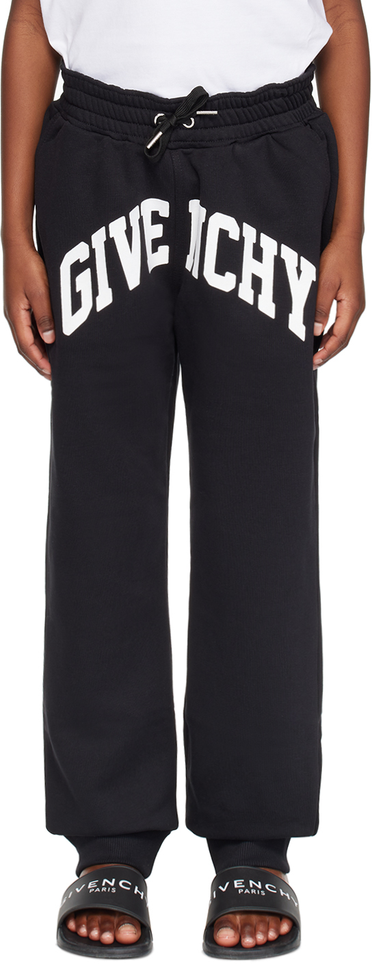 Shop Givenchy Kids Black Printed Sweatpants In 09b Black