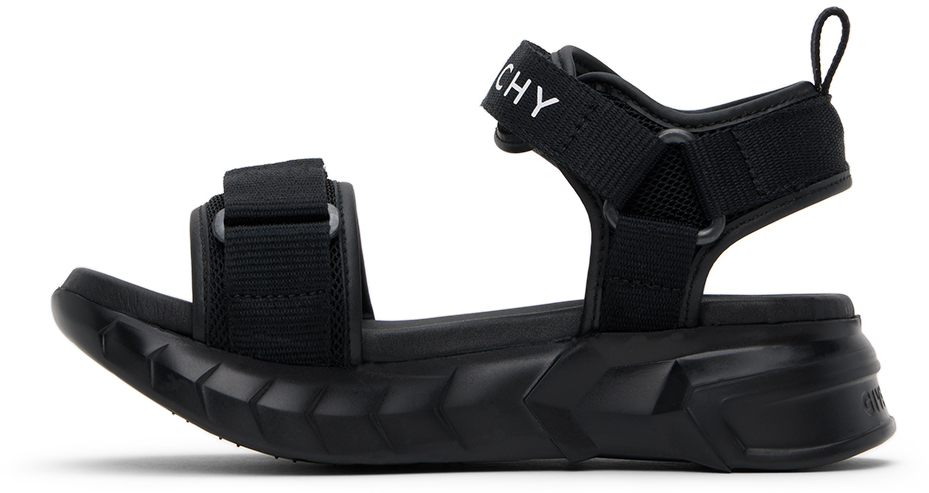 Givenchy Black Chunky Velcro Sandals In 098 Black