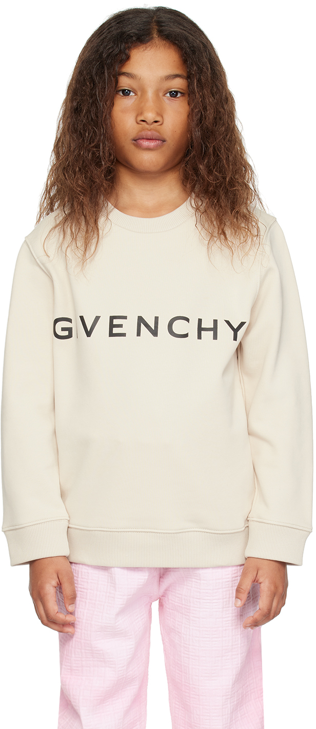 Shop Givenchy Kids Beige Printed Sweatshirt In 184 Cream