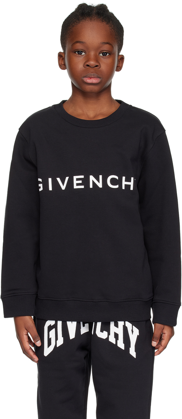 Shop Givenchy Kids Black Crewneck Sweatshirt In 09b Black