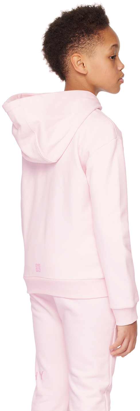 Givenchy Kids Pink Zip Hoodie In Marshmallow 44z