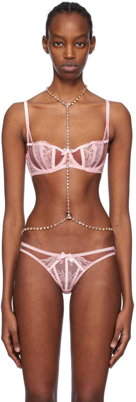 Agent Provocateur Rose Gold Zaylee Body Chain In White