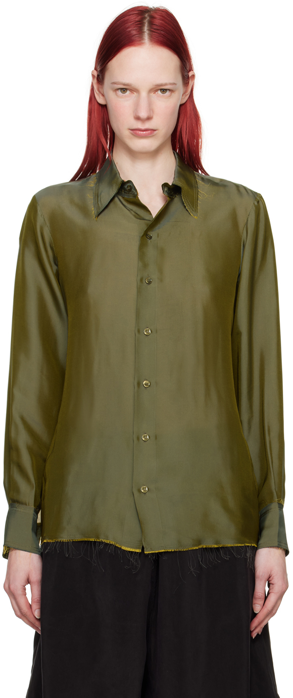 Khaki No.197 Shirt by Gabriela Coll Garments on Sale