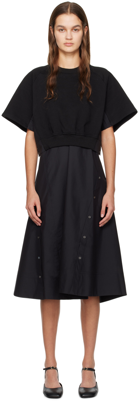 Black Layered Midi Dress