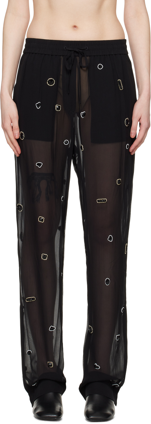 Black Halo Embroidered Trousers