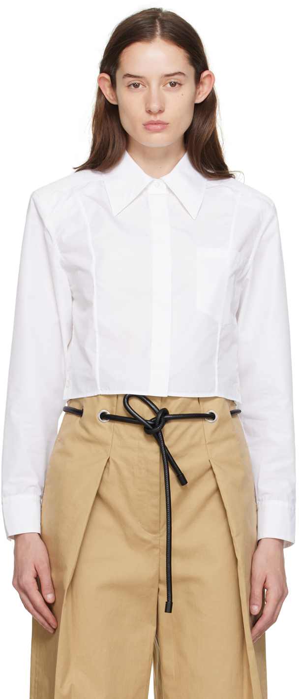 3.1 Phillip Lim / フィリップ リム White Cropped Shirt In Wh100 White