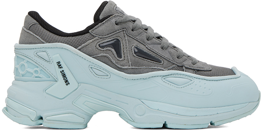 Raf Simons: Gray & Blue Pharaxus Sneakers | SSENSE Canada