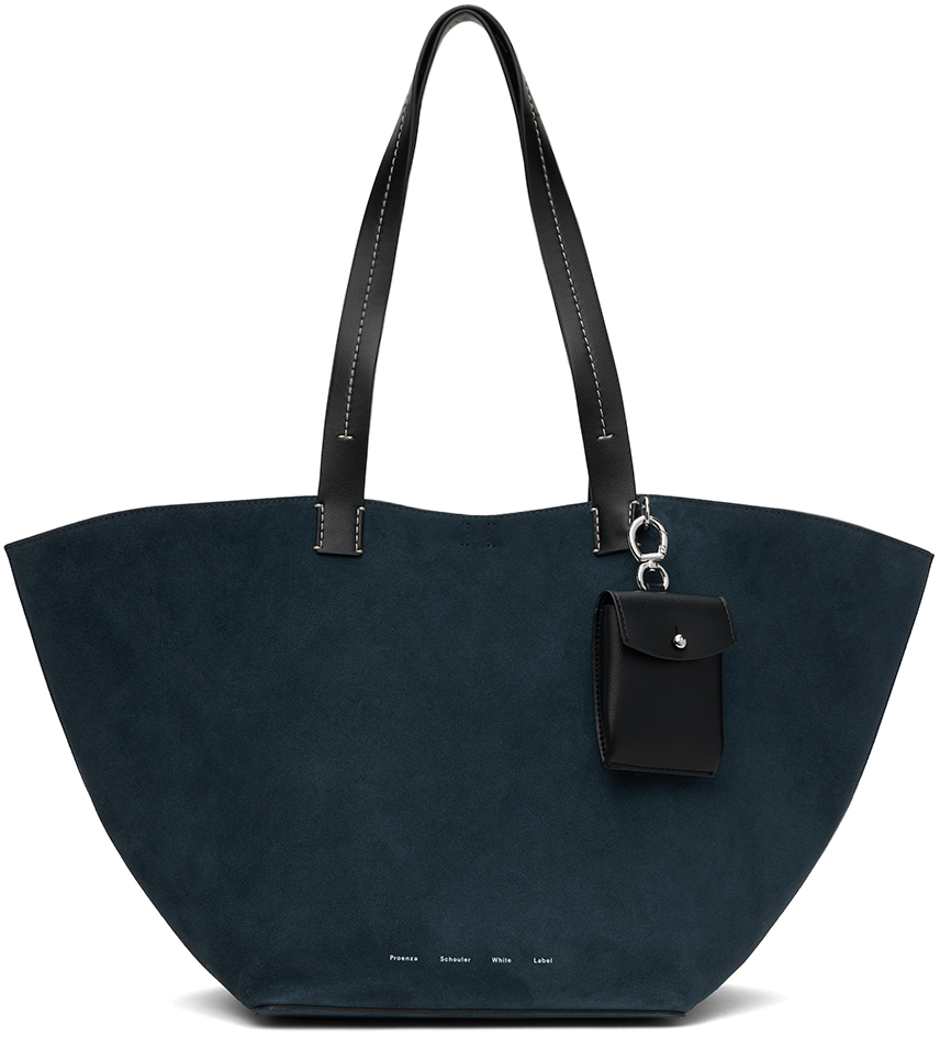 Proenza Schouler Navy  White Label Large Bedford Tote In 462 Navy/black