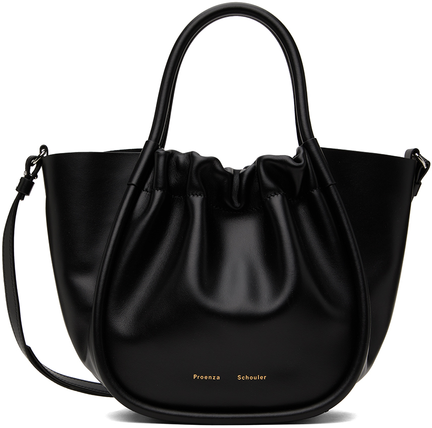 Black Small Ruched Tote