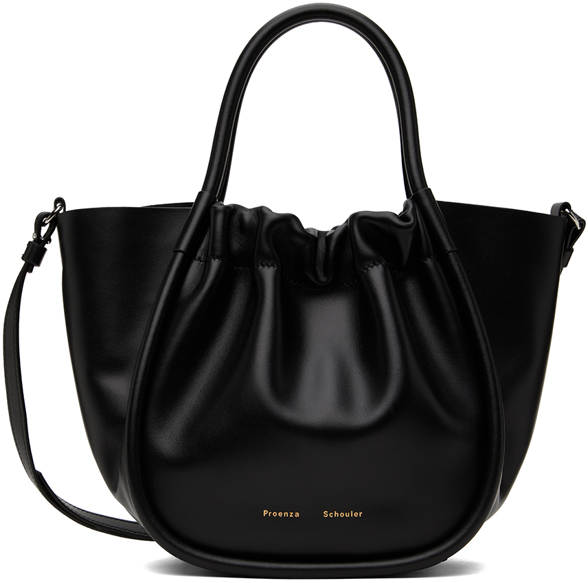 Proenza Schouler Black Small Ruched Tote SSENSE UK