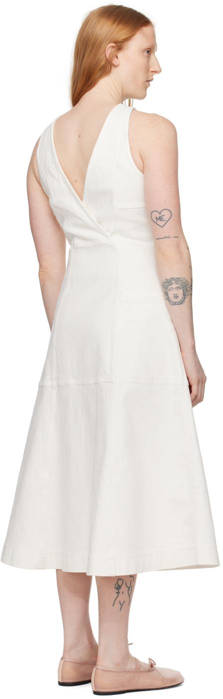 PROENZA SCHOULER OFF-WHITE PROENZA SCHOULER WHITE LABEL ARLET DENIM MIDI DRESS 