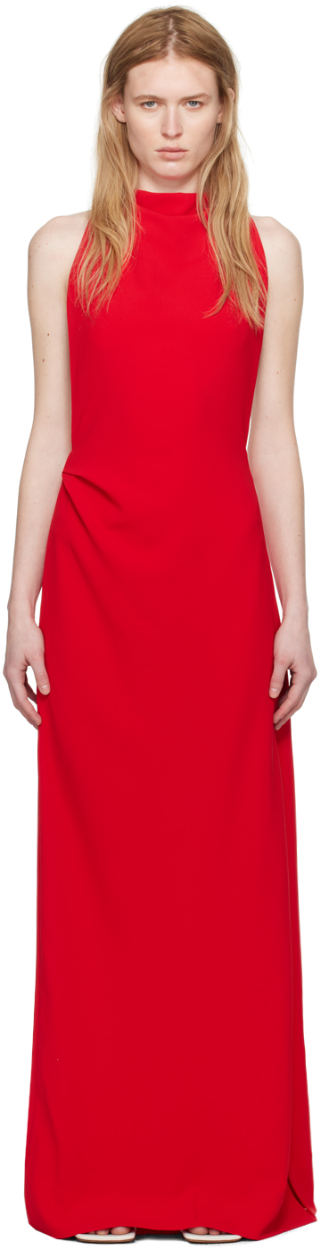 Shop Proenza Schouler Red Faye Maxi Dress In 600 Red