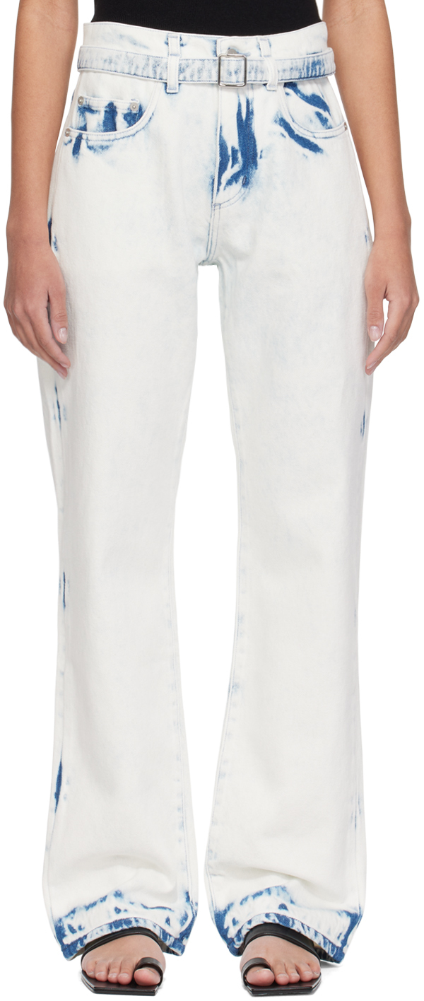 Shop Proenza Schouler White & Indigo Ellsworth Jeans In 989 Bleach Out