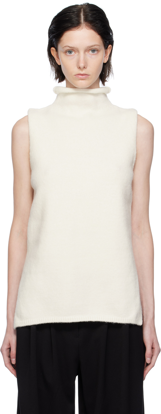 Proenza Schouler Ribbed-knit Turtleneck Top In Off-white
