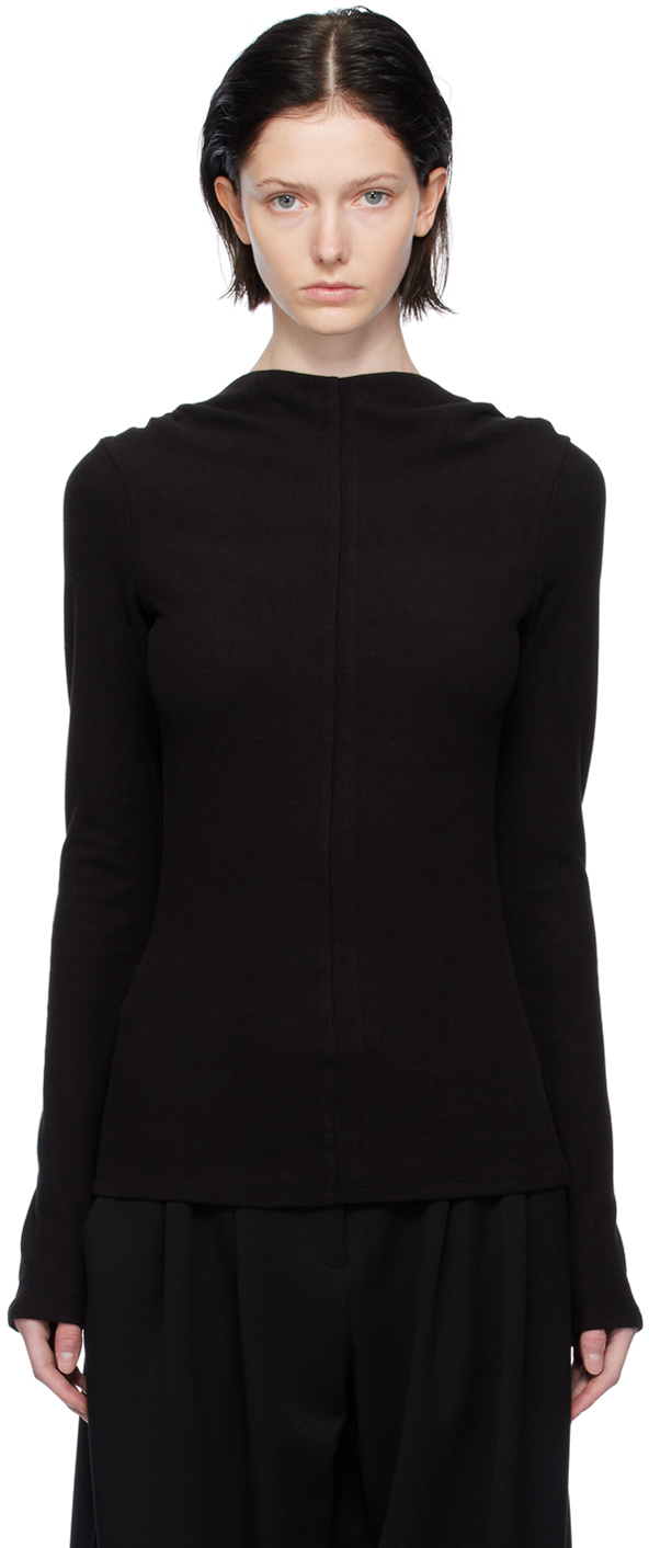 Black Charlie Long Sleeve T-Shirt by Proenza Schouler on Sale