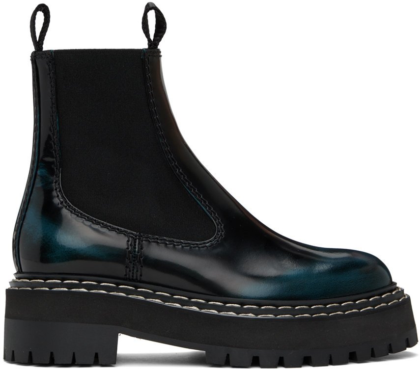 Black Lug Sole Platform Combat Boots by Proenza Schouler on Sale