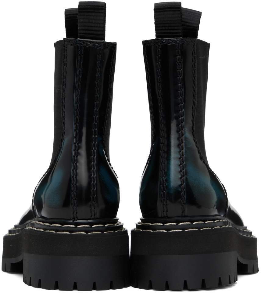 PROENZA SCHOULER BLACK LUG SOLE PLATFORM COMBAT BOOTS