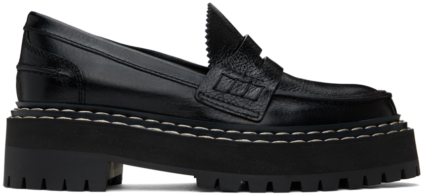 Proenza Schouler Black Lug Sole Platform Loafers In 001 Black