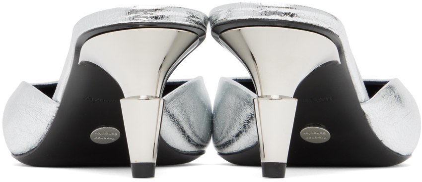 Shop Proenza Schouler Silver Spike Mules In 052 Silver